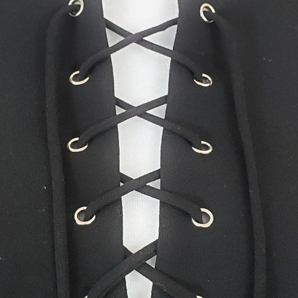 1. State Lace Up Black Dress | Bodycon Pencil Dress 8155947 - Picture 5 of 7